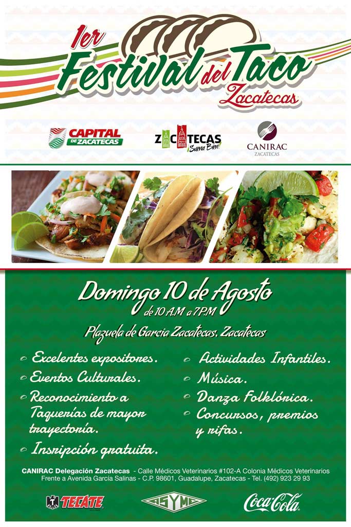 Poster Primer Festival del Taco en Zacatecas
